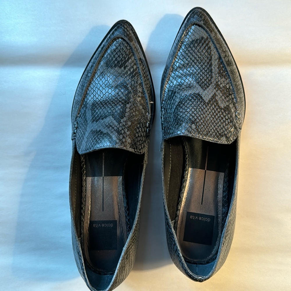 Snake skin loafers